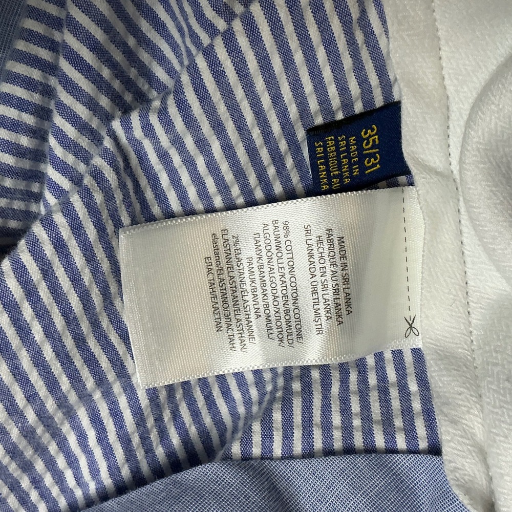 Polo Ralph Lauren Seersucker Striped Stretch Classic Fit Mens Chino Pants 35x31 - Picture 7 of 8